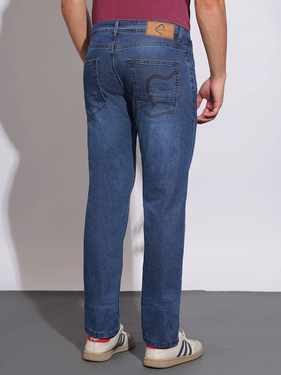 Mid Tone Straight Fit Jeans for Men by Being Human Clothing - Image 3