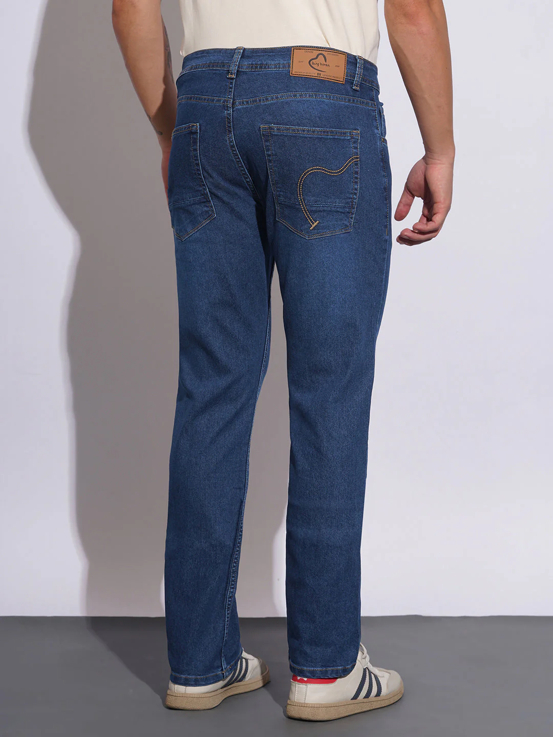 Mid Tone Straight Fit Jeans for Men by Being Human Clothing - Image 3