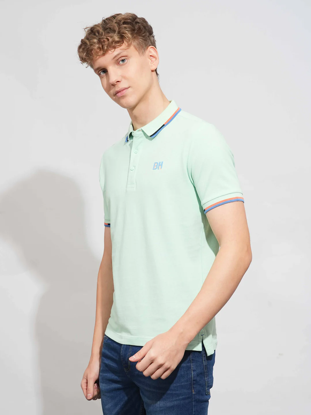 Mint Regular Fit Men's Polo T-Shirt by Being Human Clothing - Image 2