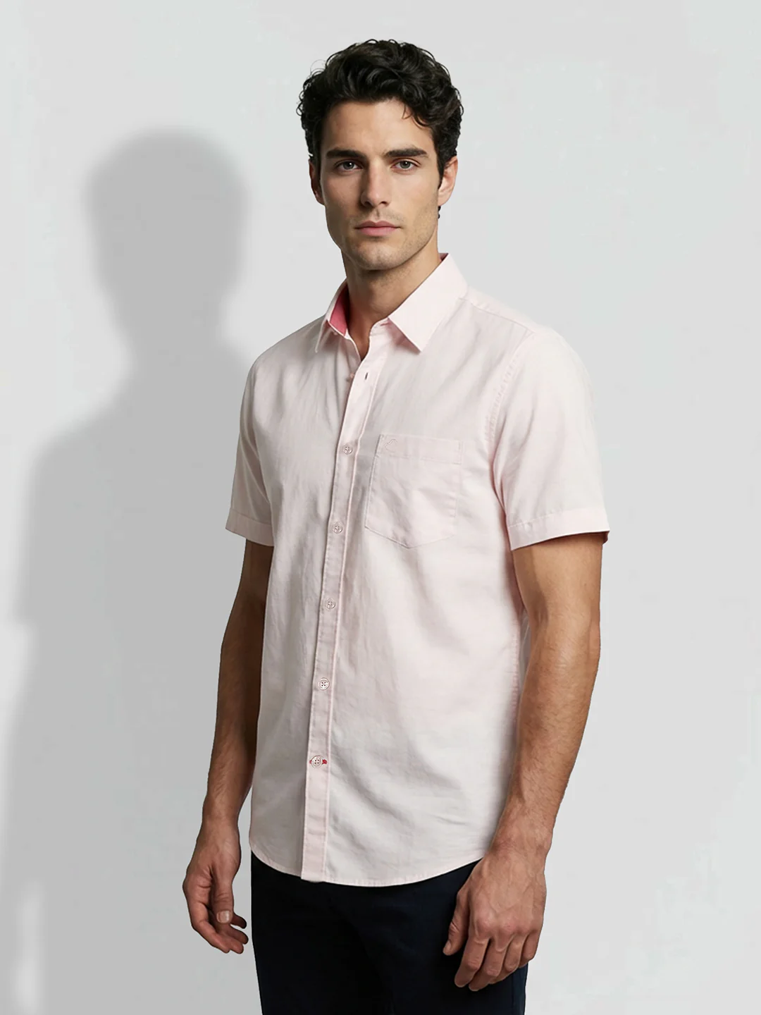 Pink Moderno  Fit Men's Short Sleeves Casual Shirt by Being Human Clothing - Image 2