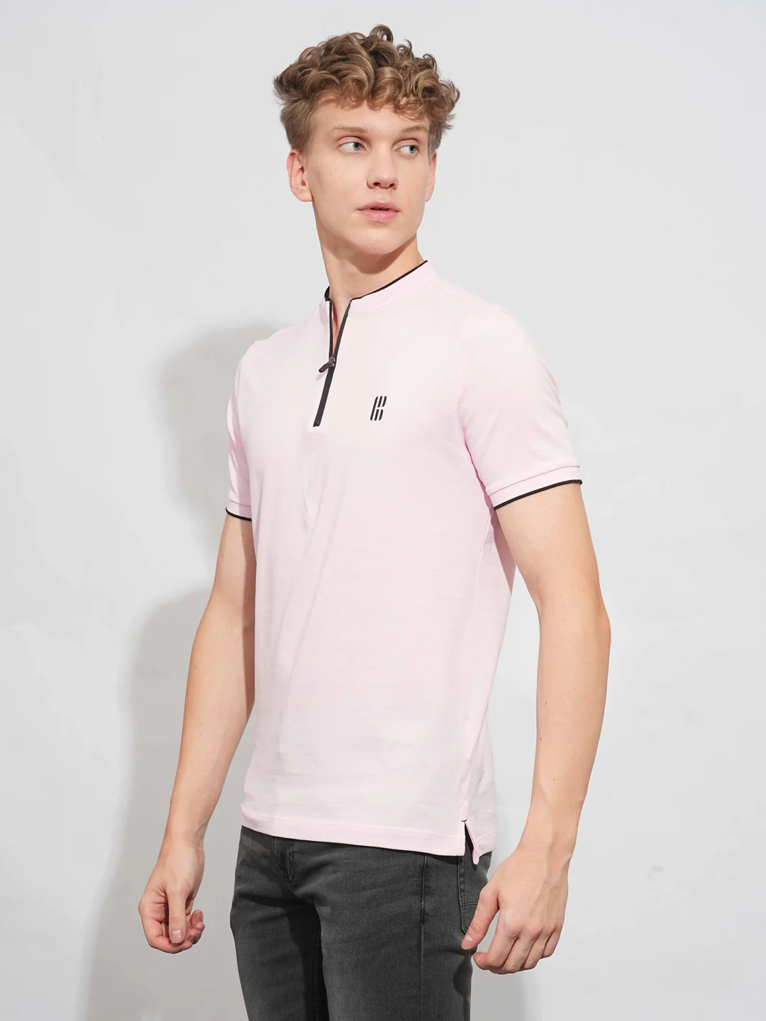 Pink Regular Fit Men's Polo T-Shirt by Being Human Clothing - Image 2