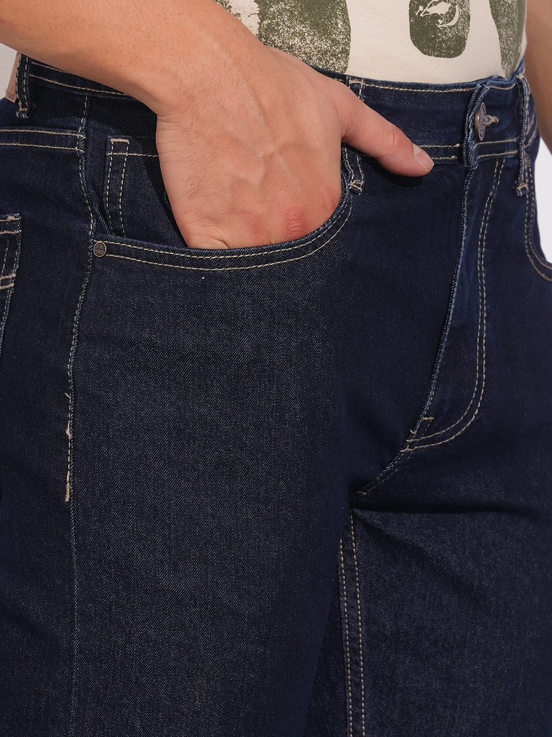 Raw Blue Boot Cut Fit Denims for Men by Being Human Clothing - Image 5