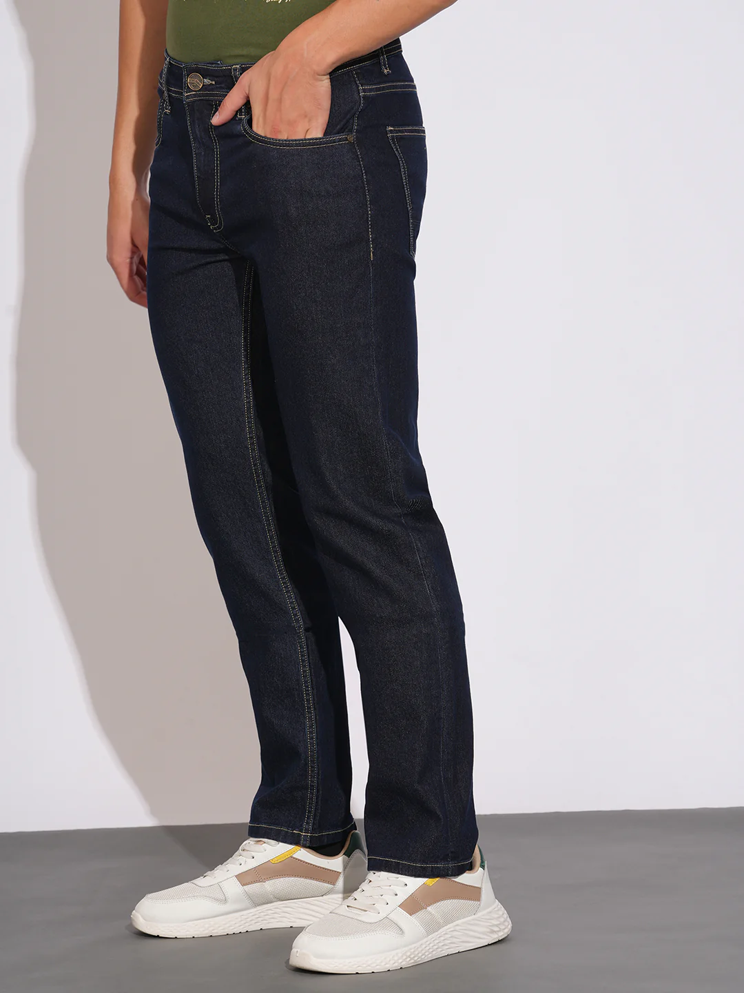 Raw Blue Straight Fit Denims for Men by Being Human Clothing - Image 2