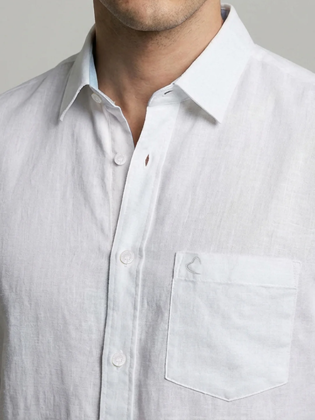 White Moderno Fit Men's Long Sleeve Shirt by Being Human Clothing - Image 5