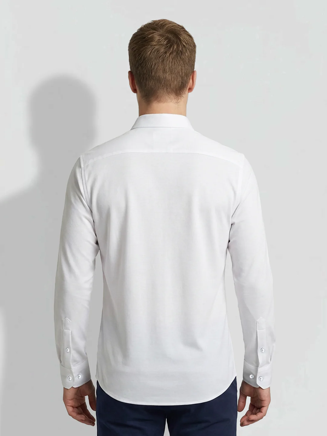White Moderno Fit Men's Long Sleeves Spread Collar Shirt by Being Human Clothing - Image 3