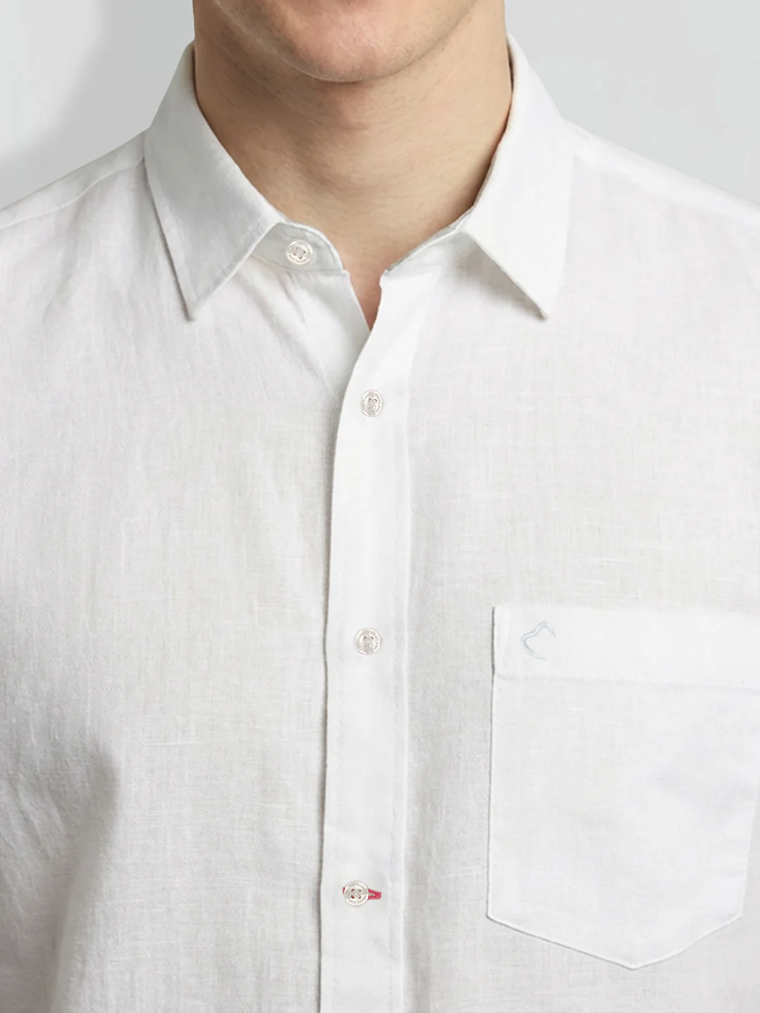 White Moderno Fit Men's Short Sleeves Casual Shirt by Being Human Clothing - Image 5