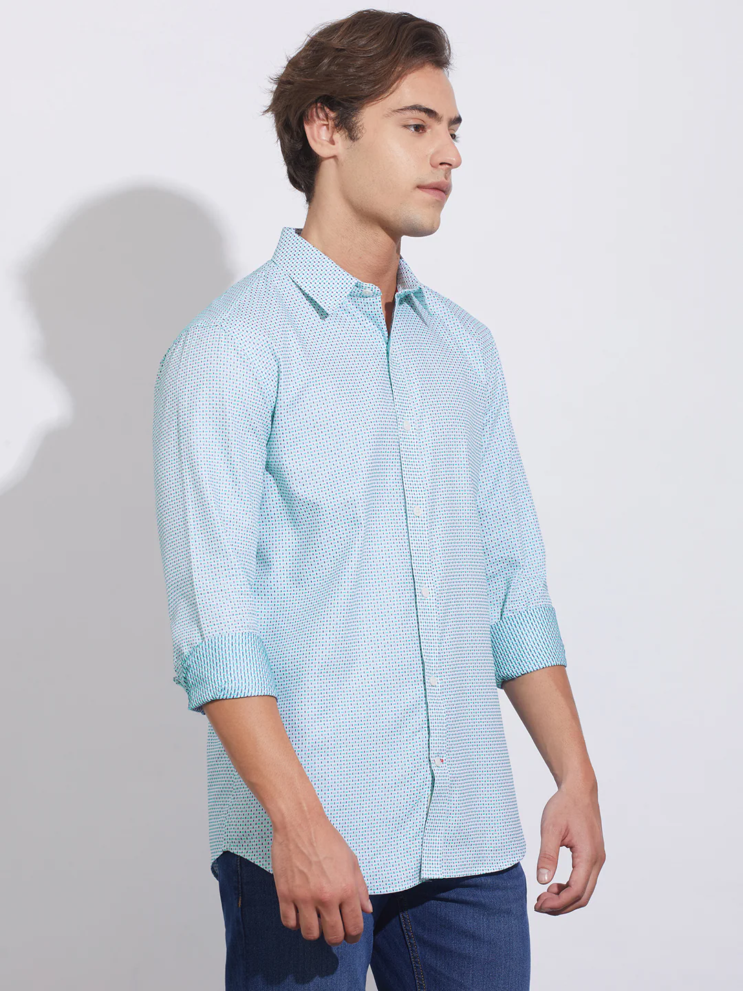 Blue Moderno Fit Regular Collar Shirt for Men by Being Human Clothing - Image 2