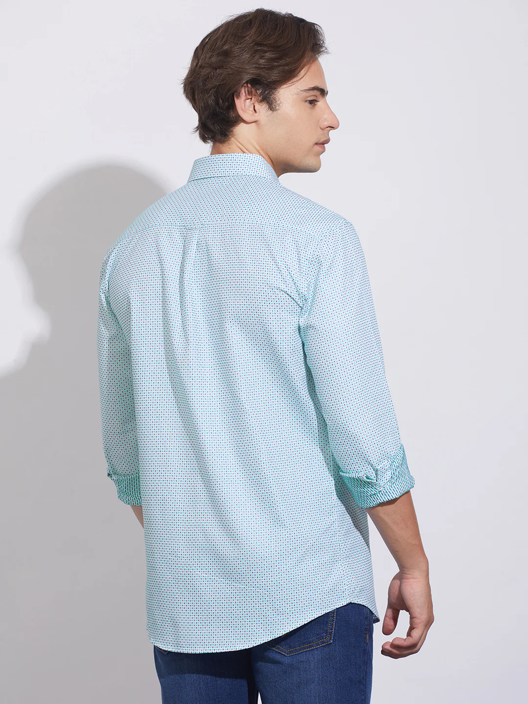 Blue Moderno Fit Regular Collar Shirt for Men by Being Human Clothing - Image 3