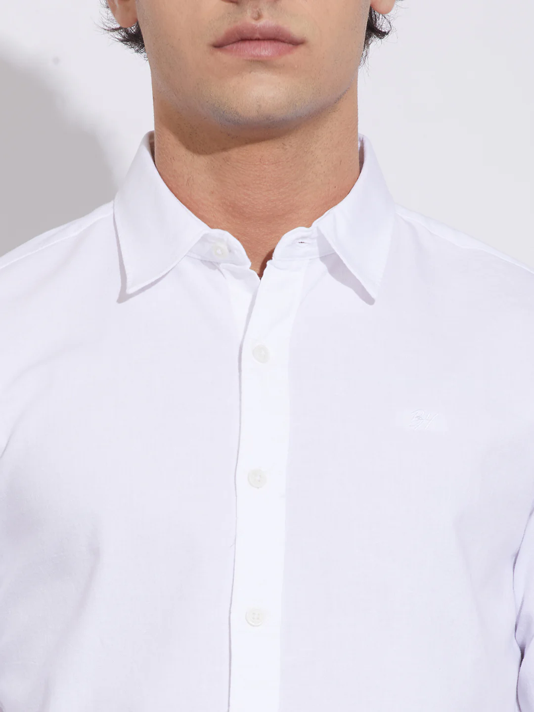 White Moderno Fit Regular Collar Shirt for Men by Being Human Clothing - Image 5